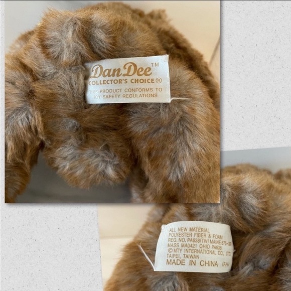 Vintage Dan Dee Collector Teddy Bear Plush brown velvet Stuffed Animal Toy - Picture 6 of 8